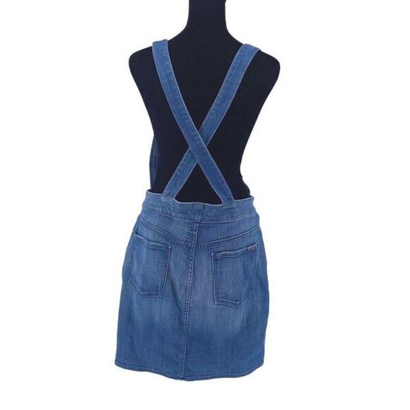 7 FOR ALL MANKIND BLUE FASHION OVERALL STRETCH DRESS MEDIUM‎ BROKEN Size 29 NWT - Picture 7 of 12